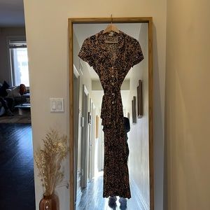 Aritzia cheeta print button front dress